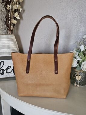 Go Forth Goods Large Avery Tan Leather Tote
